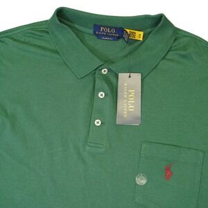 NEW Polo Ralph Lauren Polo Mens XXL Green Classic Fit Pocket Short Sleeve Shirt
